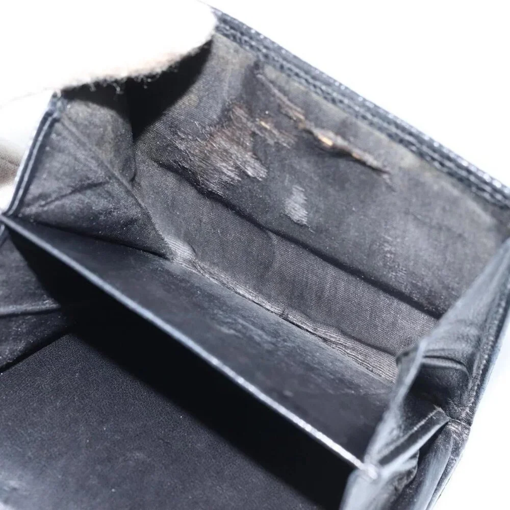 CHANEL Wallet Grained Calf Skin Black Gold CC Auth fm4996 - Picture 6 of 16